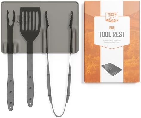 Yukon Glory Silicone Tool Rest Mat, Grey, Holds 3 Grill Tools by YukonGlory
