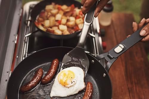 OXO Outdoor Pre-Seasoned Carbon Steel 8" Frying Pan Skillet, Detachable Handle for Easy Storage, Indoor Use, Nonstick with Use, Induction Suitable, Oven & Broiler Safe,Browning, Grill,Sear,Saute,Black - Image 5