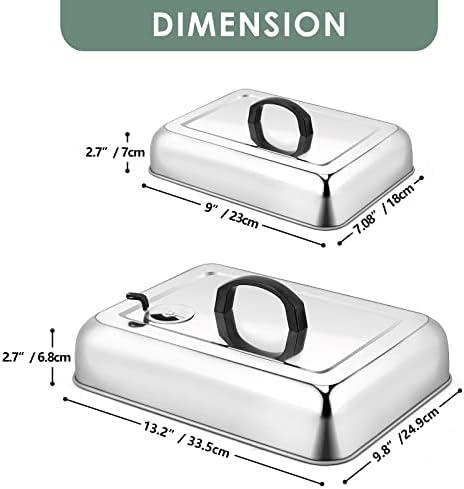 Leonyo Stainless Steel Griddle Basting Cover Dome with Vent, 3 Pack - Image 2