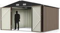 Greesum 10x8FT Outdoor Storage Shed Brown by BuynowfromGreesum