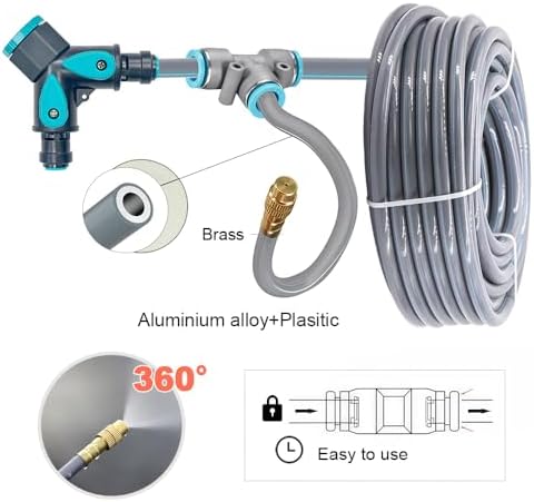 Drip Irrigation System, 82Ft 5/16 Inch Hose, 25 Adjustable Copper Nozzles, Automatic Atomizing Watering Kit for Greenhouse, Outdoor, Raised Bed, Lawn - Image 4