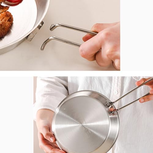 3Pcs Frying Pans Nonstick Skillets Cookware Outdoor Cooking Pans with Removable Handle for Camping, Hiking, Picnics Light Weight Camping Cookware Kitchen Utensils - Image 3