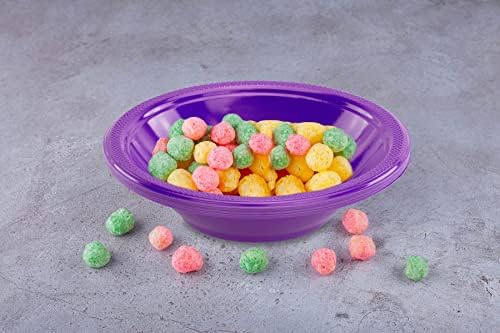 DecorRack 24 Purple Plastic Bowls, 7 in Disposable 12 oz Bowl - Image 5