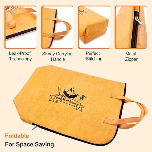 DY DECENT FAMILY BBQ Blanket for Resting Meat with Squeeze Bottle & Meat Press - Meat Resting Blanket for Brisket, Pork, Steak, Turkey - Grill Blanket for Outdoor Grill - Ideal BBQ Gift for Men Dad - Image 2