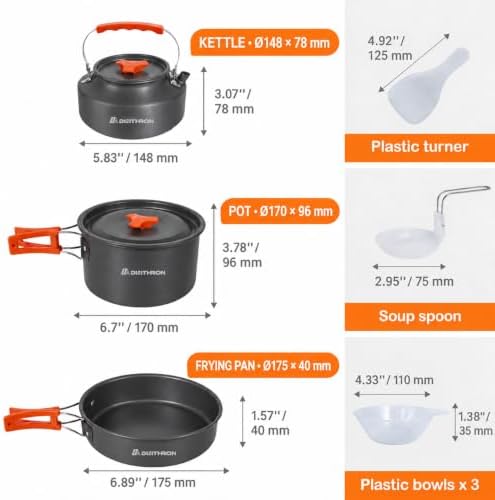 Camping Cookware Set, Camping Pots and Pans Set for 1-3 People - Image 2