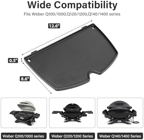 Cast Iron Griddle Plate for Weber Q Series Q1200 Q1000 Q100 Accessories - Image 2