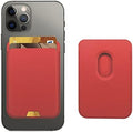 iLodn Magnetic Wallet Compatible with MagSafe for iPhone 17 16 15 14 13 12 Pro Max Air Plus Model, Mag 3 Safe Card Holder Stick on Accessories for Cell Phone & Case, Red by iLodn