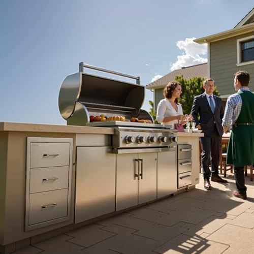 VEVOR Outdoor Kitchen Drawers 18.11"W x 23.23"H x 23.23"D Stainless Steel - Image 2