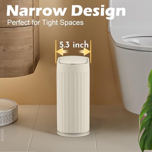 ELPHECO 2 Gallon Sensor Trash Can, Automatic Lid, Beige - Image 4
