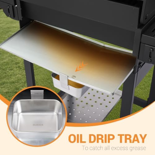 3-Burner Propane Gas Grill with Folding Side Tables - Image 6