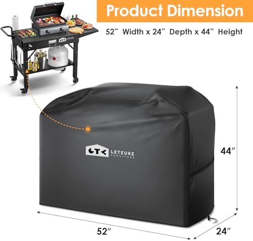 Leteuke Grill Cover for Outdoor Grill Cart Grill Table - Image 2