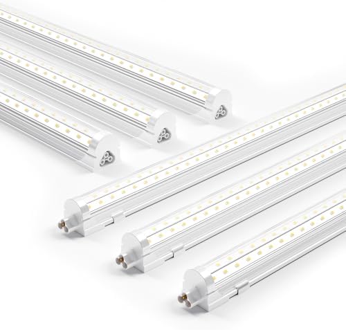 Ensenior 4FT LED Shop Lights, 6000K T8 Commercial Bay Lighting, 6 Pack by Ensenior