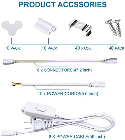 (10-Pack) 8ft LED Shop Light Fixture,V Shape 100W 18500LM 5000K (Daylight White),8 Foot, 96'' T8 Integrated LED Tube, Linkable Led Bulbs for Garage, Warehouse, Plug and Play, Clear Lens - Image 6