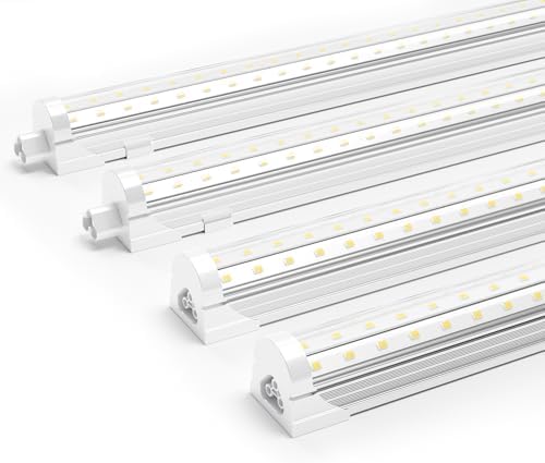 Ensenior 8FT LED Shop Lights, 6000K T8 Commercial Bay Lighting, 4 Pack by Ensenior