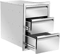 Outdoor Kitchen Drawers, Triple BBQ Drawers Stainless Steel Built-in Drawer For Outdoor Kitchen Island, Patio Grill Station,Three Drawers by OLIPIC
