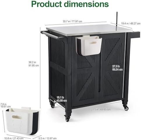 Nice C Grill Cart with Wheels, Outdoor Kitchen Island for Blackstone - Image 2