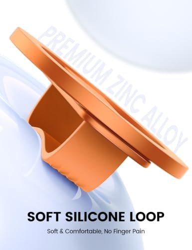 Lamicall Cosmic Orange Silicone Finger Loop Magnetic Phone Grip for MagSafe - Image 3