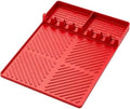 Silicone Griddle Tool Mat for Blackstone, Heat Resistant Side Shelf Mat with Drip Pad – BBQ Grill Accessories for Outdoor Grill, Kitchen Counter, Spatula Holder, Cooking Organizer (1, Red) by Unknown