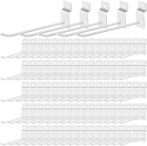 Tandefio 100 Pcs Slatwall Hooks 6 Inch Metal for Panel Display by Tandefio