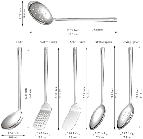 Evanda Kitchen Utensils Set 6pcs, Stainless Steel Cooking Utensils Set, Heavy Duty Kitchen Tools Spatulas Set, Home Essentials Kitchen Gadgets Accessories - Image 2