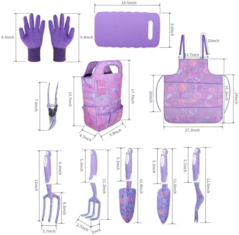 Purple Garden Tools Set 10 Pieces, Gardening Gifts for Women - Image 2