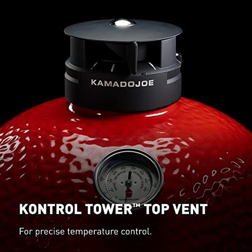 Kamado Joe® Classic Joe™ Series III 18-inch Charcoal Grill & Smoker, Red, with Cart, Side Shelves, Grill Gripper, and Ash Tool, 3 Tier Cooking System, Stainless Steel Cooking Grates, Model KJ15040921 - Image 4