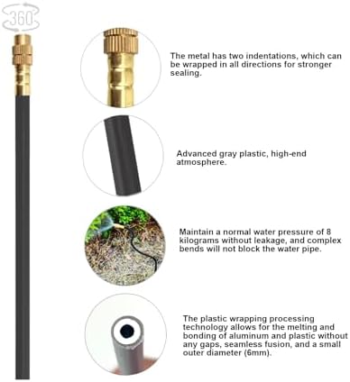New drip Irrigation kit, Automatic Garden Watering System, Quick Connector and 360-degree Bending Dropper atomizing Copper Nozzle, Garden Plant Lawn Courtyard Watering System. (165FT) - Image 5
