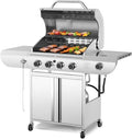 R.W.FLAME Gas Gril, 4Burner with Side Burner, Stainless Steel Outdoor Grill by RWFLAME