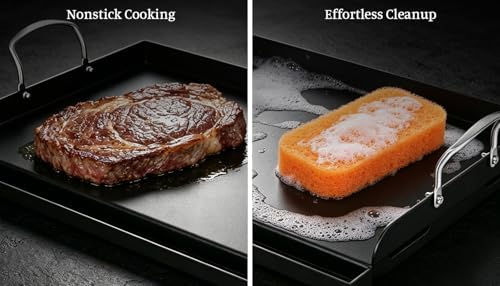 QuliMetal 25" x 16" Cast Iron Grill Griddle Kit, Pre-Seasoned Flat Top Griddle Plate with Scratch-Safe Accessories, Universal Outdoor Griddle for Gas Grill, Charcoal Grill, Camping, BBQ & Tailgating - Image 5