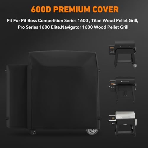 Heavy Duty 600D Polyester Cover Compatible with Pit Boss Competition Series 1600 PB1600CS, Titan Wood Pellet Grill, Pro Series 1600 Elite Grill,Navigator 1600 Wood Pellet Grill Without Smoke Stack - Image 2