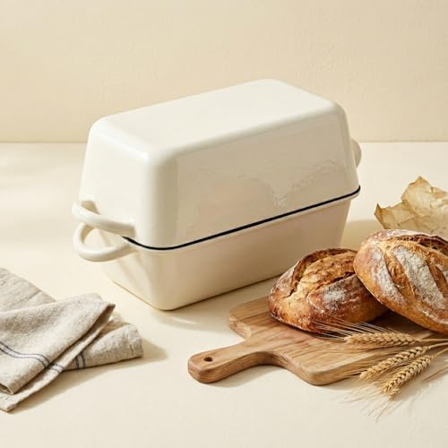 QuliMetal 5 Qt Enameled Cast Iron Bread Pan with Lid for Sourdoug by QuliMetal