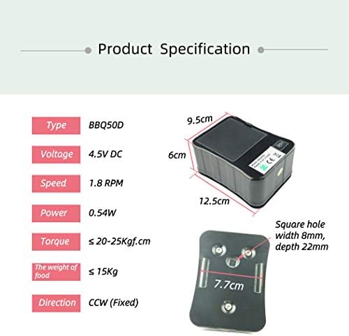 CHANCS DC 4.5V Barbecue Motor Rotisserie Grill Parts 20kg 3 AA Battery Grills Outdoor Cooking Replace Parts Fixed Steering - Image 5