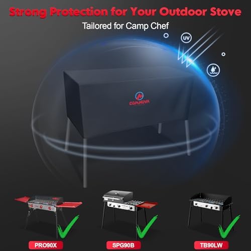 Comnova Grill Cover for Camp Chef 3 Burner Stove - 600D Outdoor Camping Stove Cover Waterproof, 3-Burner Griddle Covers for Camp Chef TB90LW, TB90LWG, TB90LWG15, PRO90, SPG90B, Tundra Pro 16 and More - Image 4
