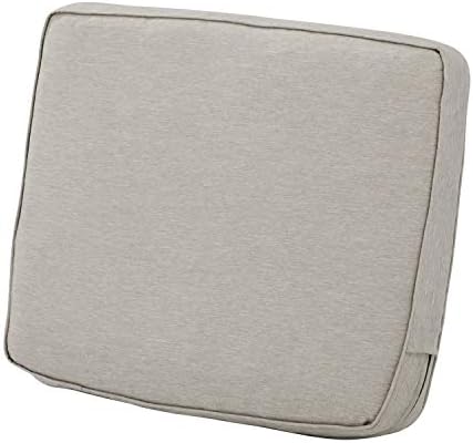 Classic Accessories Montlake Water-Resistant 25 x 22 x 4 Inch Patio Lounge Back Cushion, Heather Grey, Outdoor Loveseat Cushions by ClassicAccessories