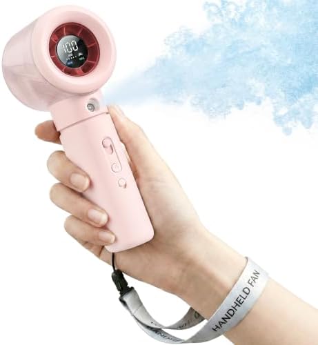Handheld Turbo Misting Fan with LED Display & Safety Lock by Cyromark