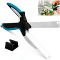 2 in 1 Kitchen Scissors for Food with Cutting Board, Safety Lock by LIBERHAUS
