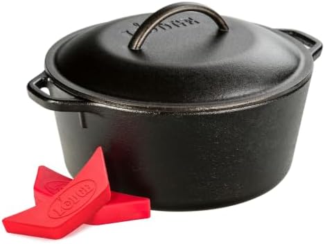 Lodge Cast Iron Dutch Oven with Loop Handle, Oven-Safe, 5 Quart by Lodge