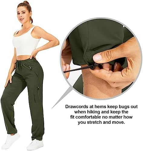 Toomett Women‘s Hiking Cargo Pants UPF 50 Quick Dry with Zipper Pockets - Image 5