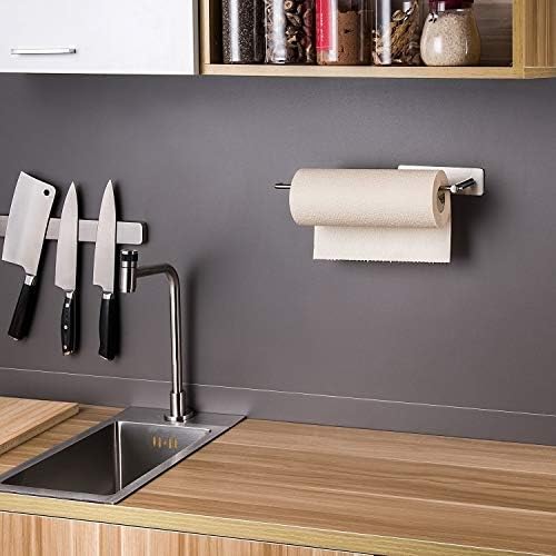 SUNTECH Paper Towel Holder Under Cabinet, Self Adhesive Kitchen Paper Roll - Image 6