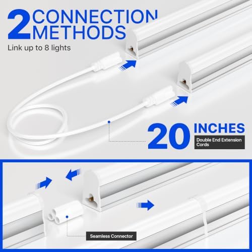 Ensenior 4FT LED Shop Lights, T5 6500K Super Bright Garage Lighting, 8 Pack - Image 6