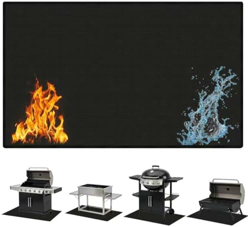 LETITIN 48x30 Under Grill Protector for Blackstone Ninja Tabletop Griddle, Double‑Sided Fireproof Oil Waterproof for Deck Patio Grass, Small BBQ Fire Pit Outdoor Grilling by Unknown