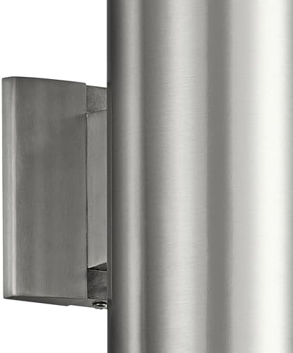 Kichler Cylinders 12" 2-Light Cylinder Outdoor Wall Sconce in Brushed Aluminum, (12" H x 4.75" W), 9244BA - Image 5