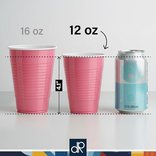 DecorRack Purple Plastic Cups, 12 oz Disposable Cups, Reusable Party Supplies (40 Count) - Image 3