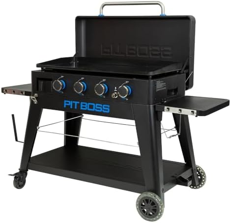 Pit Boss 4-Burner Propane Gas Non-Stick Ceramic Coated Rust-Resistant Portable Lift-Off and Stationary Griddle Grill with Hard Cover, 647-Sq. In. (35" L x 18" W) Cooking Space, 46,000 BTU, Black - Image 4