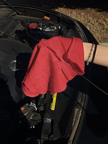 Avalon Towels Cotton Shop Rags – (Pack of 150) Size 12x14 Inches Cleaning Rags – Absorbent Shop Towels and Multipurpose Cleaning Towels for Automobiles, Industries, Garage and Homes (Red) - Image 3