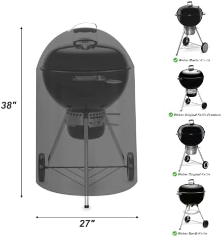7150 Grill Cover for Weber Premium Kettle Charcoal, 22 Inch Round Cover - Image 2