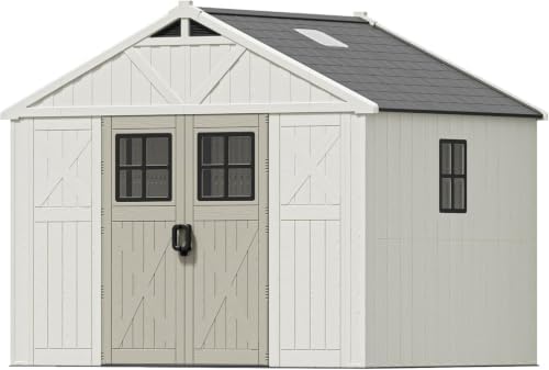 Patiowell 10x8 FT Resin Outdoor Storage Shed, Plastic Shed with Floor - Image 4