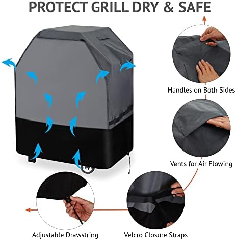 600D Oxford Heavy Duty BBQ Grill Cover 32Wx25Dx43H, Water Resistant - Image 6