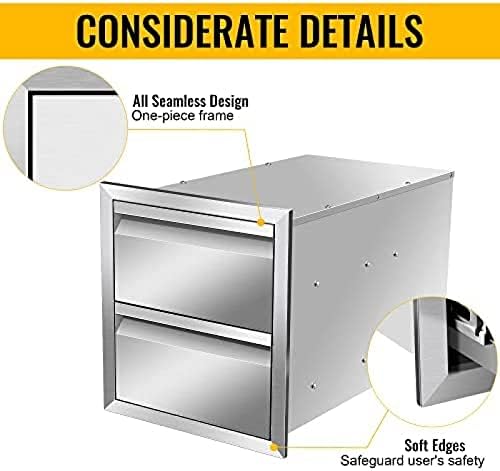 AHLOKI Outdoor Kitchen Drawer Single BBQ Drawer Stainless Steel, 14W x 15H x 23D Inch - Image 4