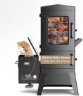 Electric Pellet Smoker with Rainproof Cover & Meat Probe, Vertical Pellet Smoker Grill with LED Display Temperature Control, 616 Sq.in, 4-Rack for Ribs, Brisket, Chicken by Unknown